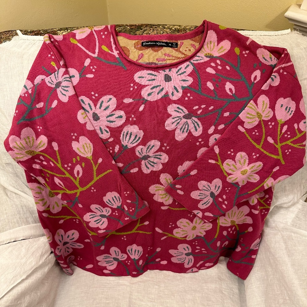 Gudrun Sjoden pretty floral cotton sweater